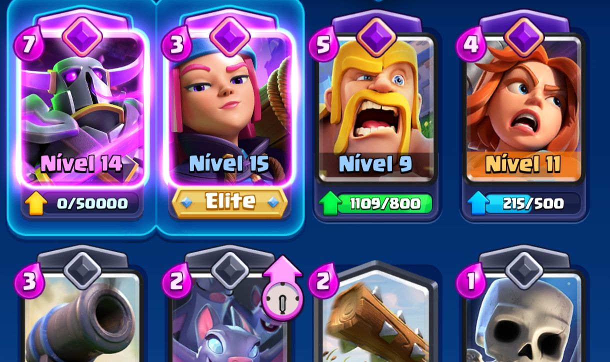 Clash Royale com 4 evoluções e arena 20
