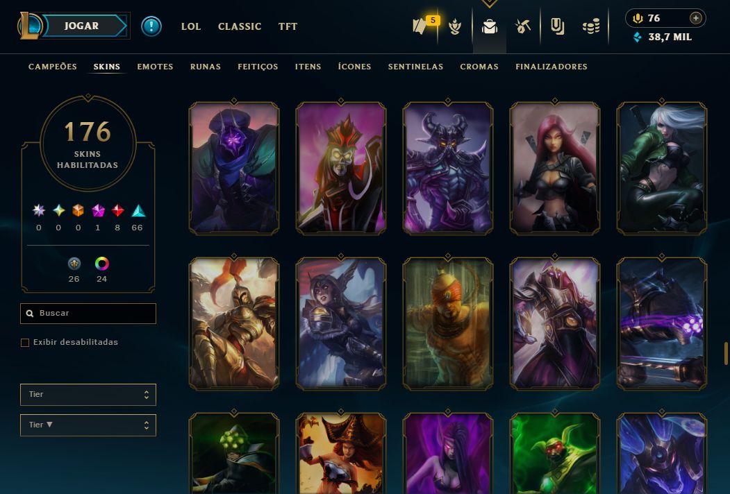 Gold 1 com 176 skins