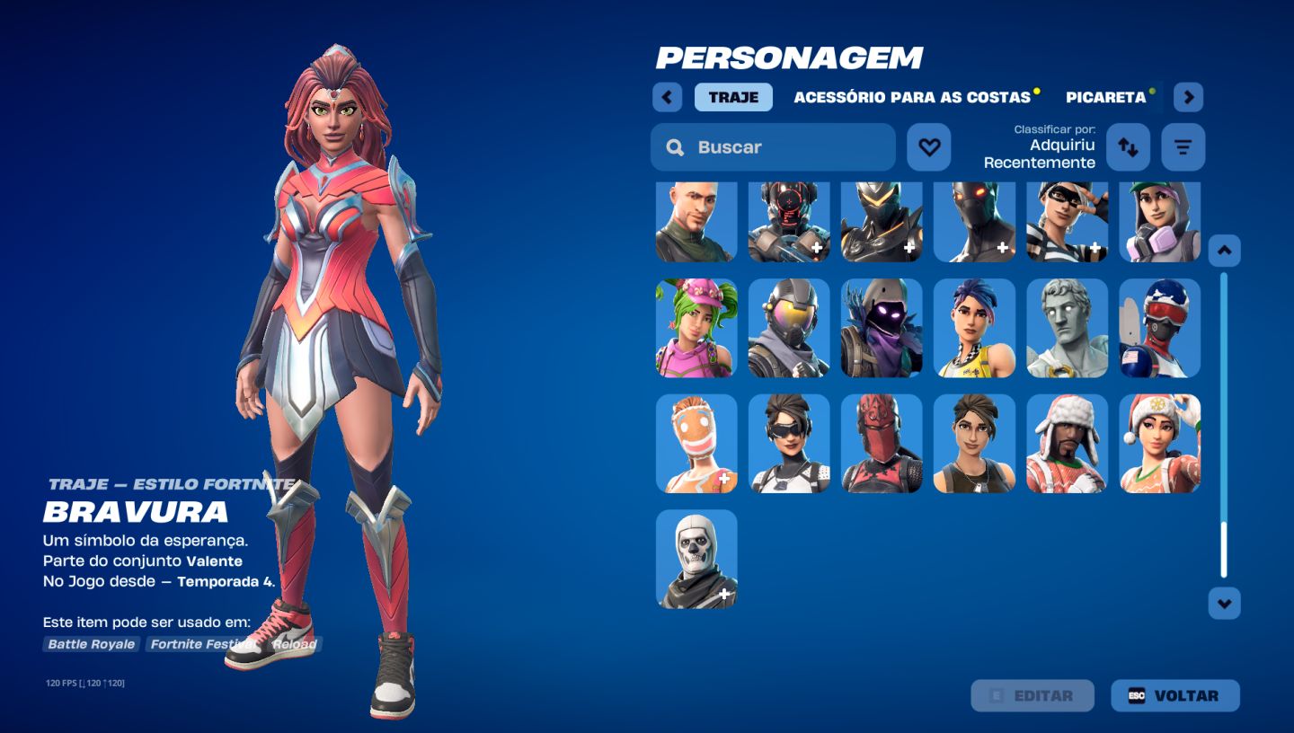Conta de fortnite 175 skins, 168 picaretas e 144 asa deltas (passe season 4+)