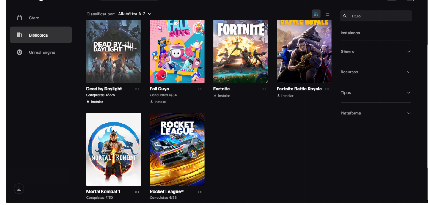 CONTA EPIC GAMES COM MORTAL KOMBAT 1 E DEAD BY DAYLIGHT