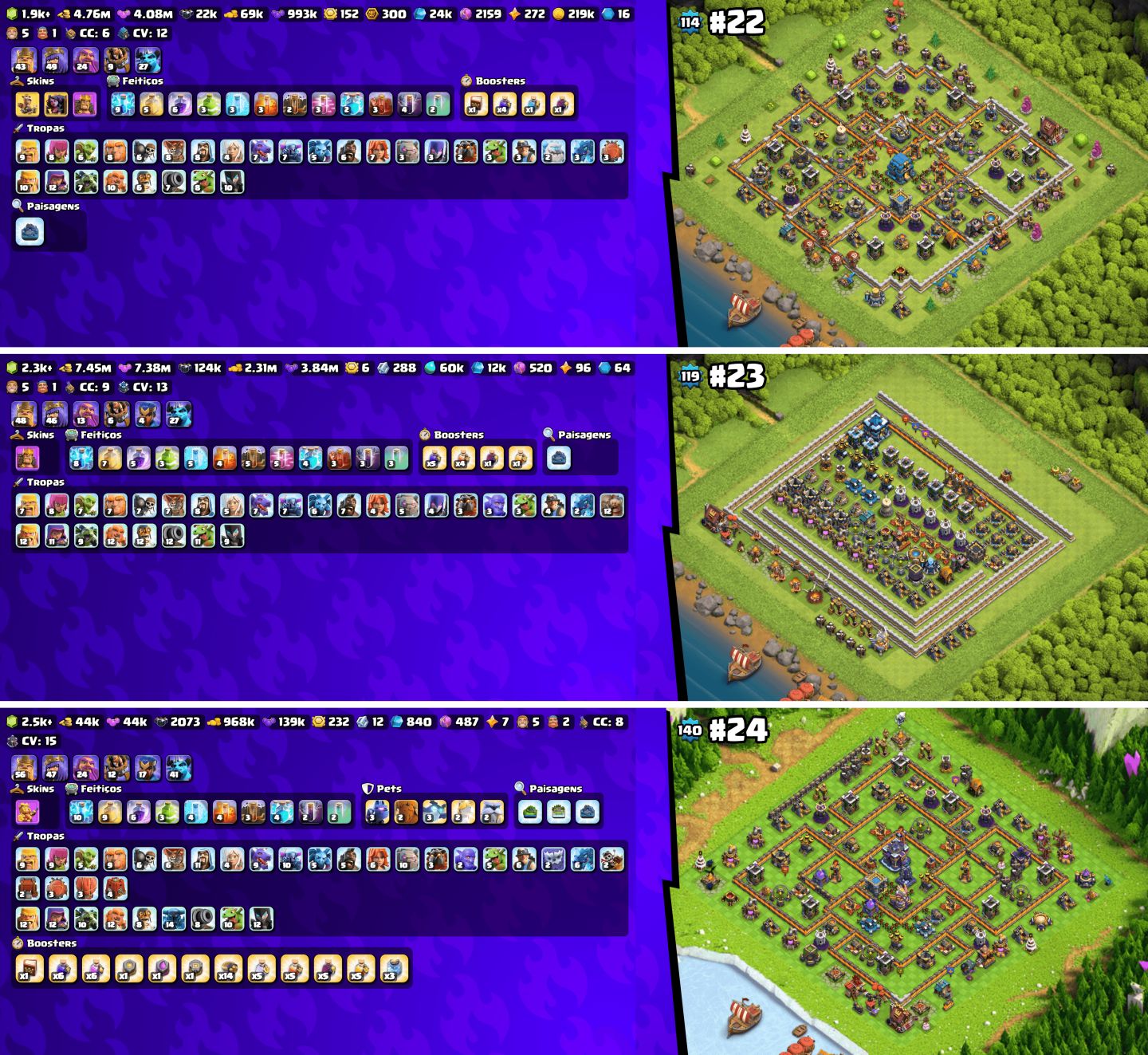 (NOVAS CONTAS) MAIS BARATO!! CONTAS COC CVs RUSHADAS & UPADAS!!!