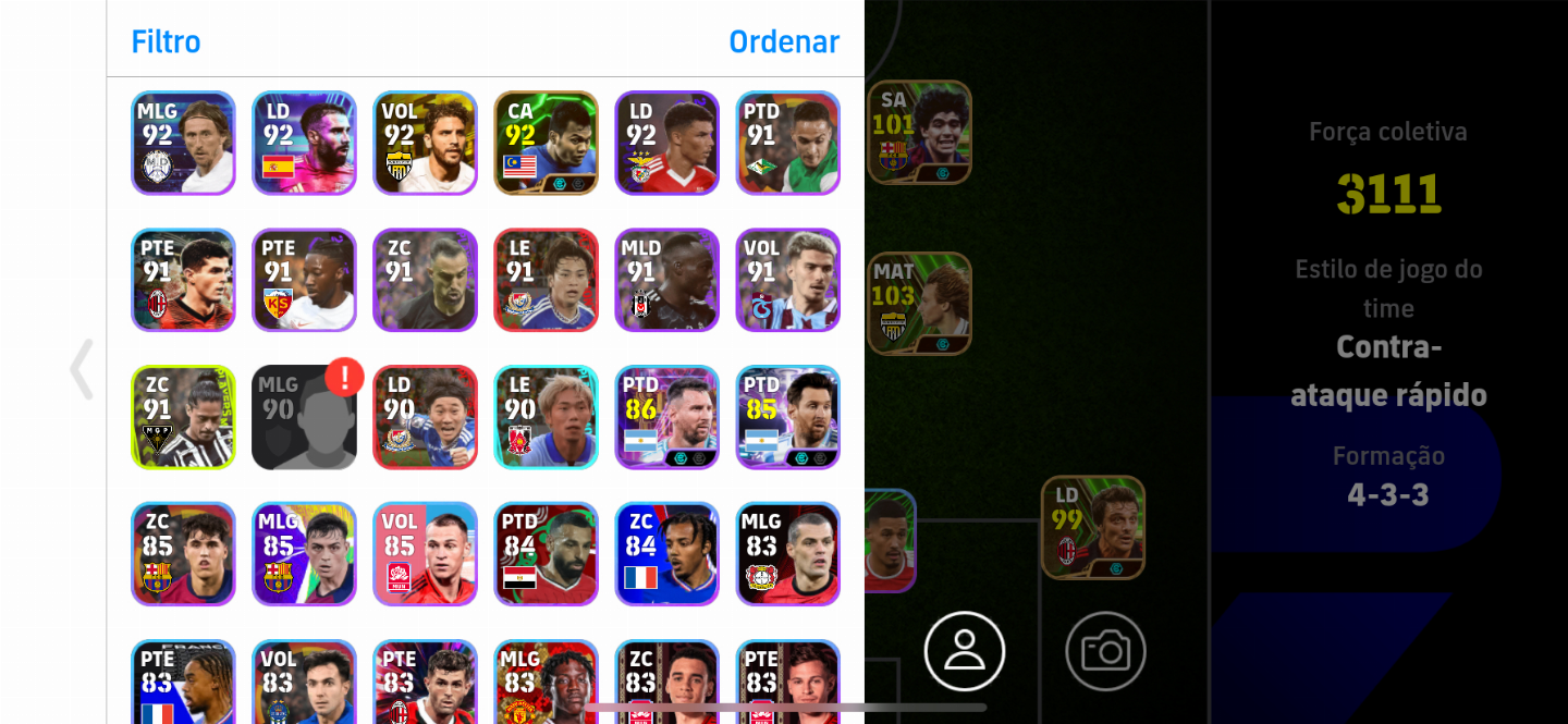 Conta Efootball Full Cartas