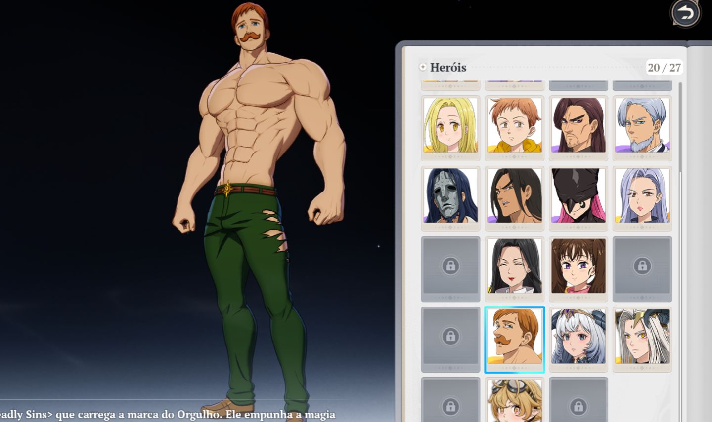 Conta iniciante | Escanor + Dianne + Meliodas e outros