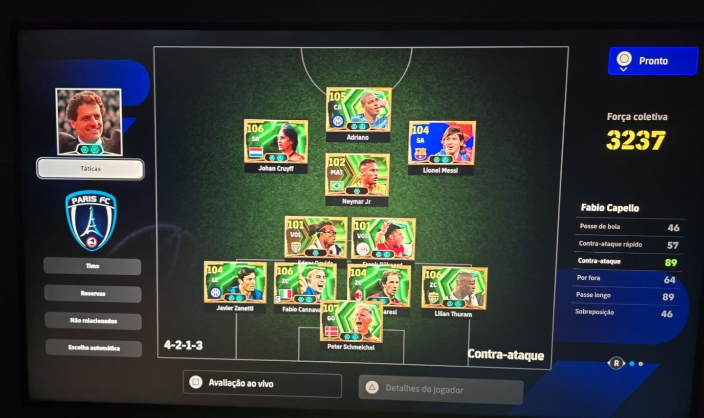 Messi + Mbappé + Cruyff + Adriano | Conta eFootball FC 3261