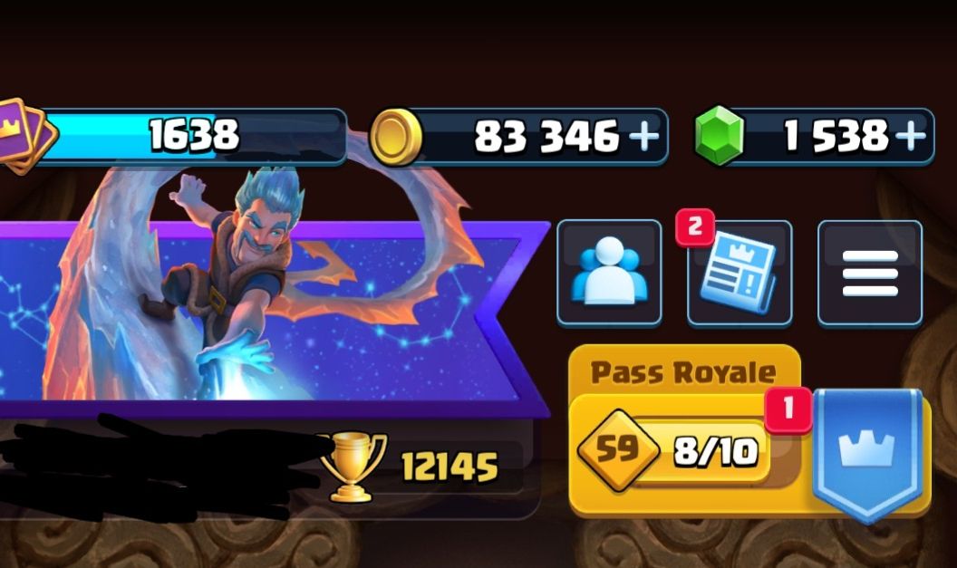 Conta clash royale 12k de troféus com todas as cartas