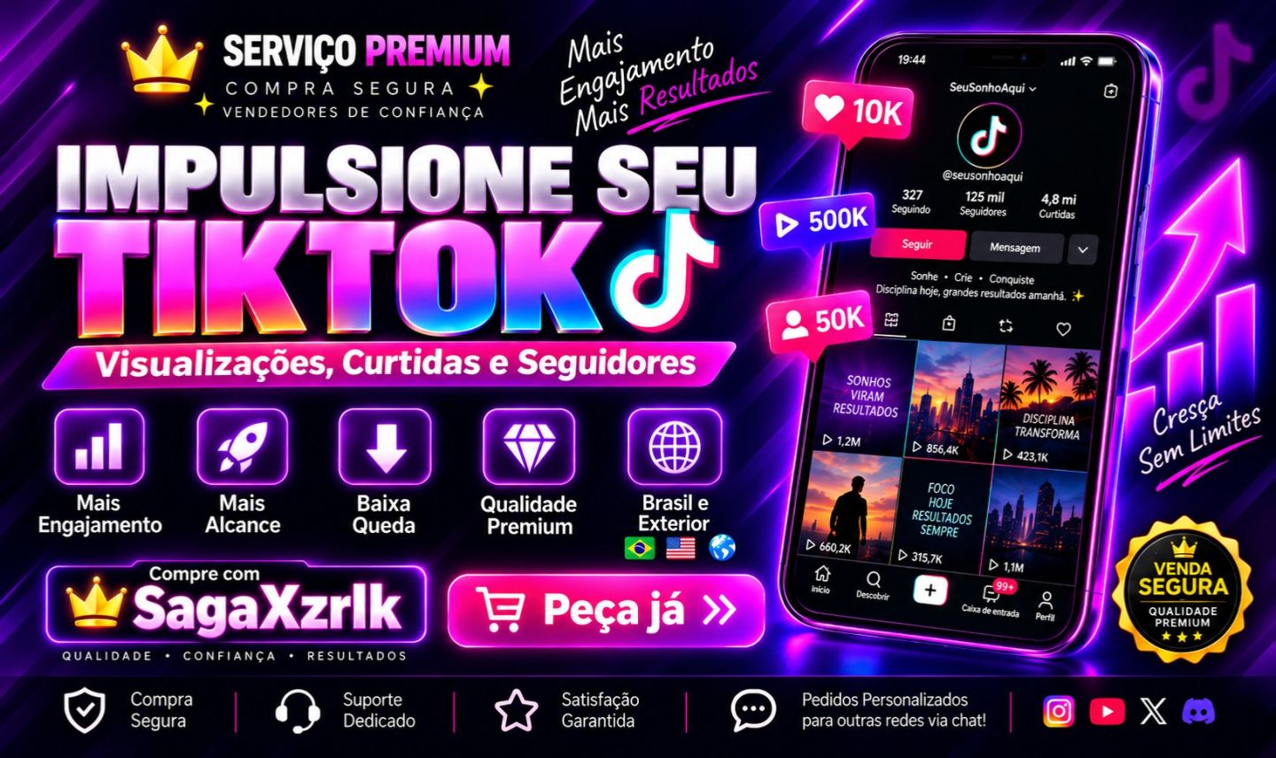 Impulsione Seu Tiktok com Visualizações e Curtidas e Seguidores