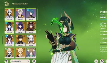 GENSHIN Nefer, Allerchino, Columbina, Yelan, Zhongli+bis, Hutao, Raiden e Shenhe