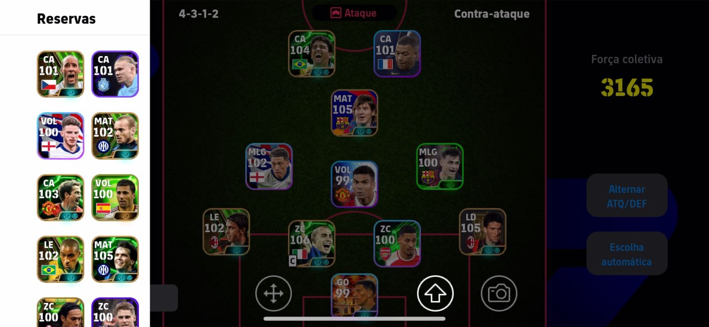 Conta de efootball antiga com vários jogadores épicos