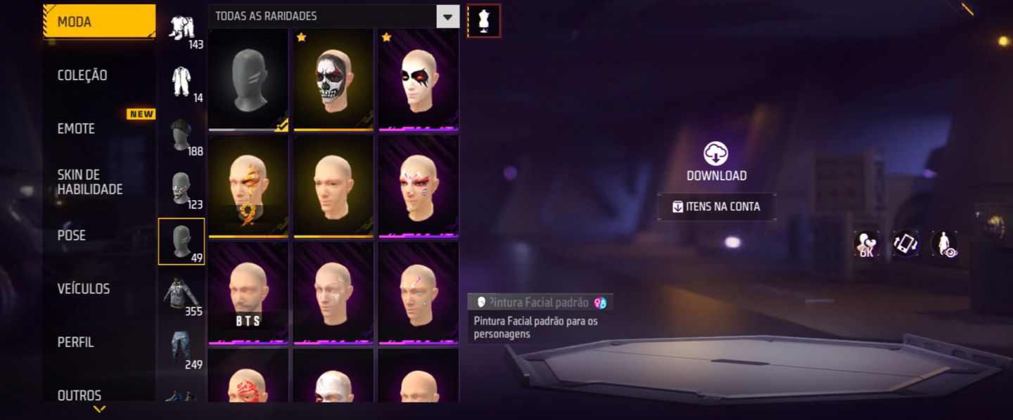 CONTA FREE FIRE UPADA COM BASTANTE SKIN