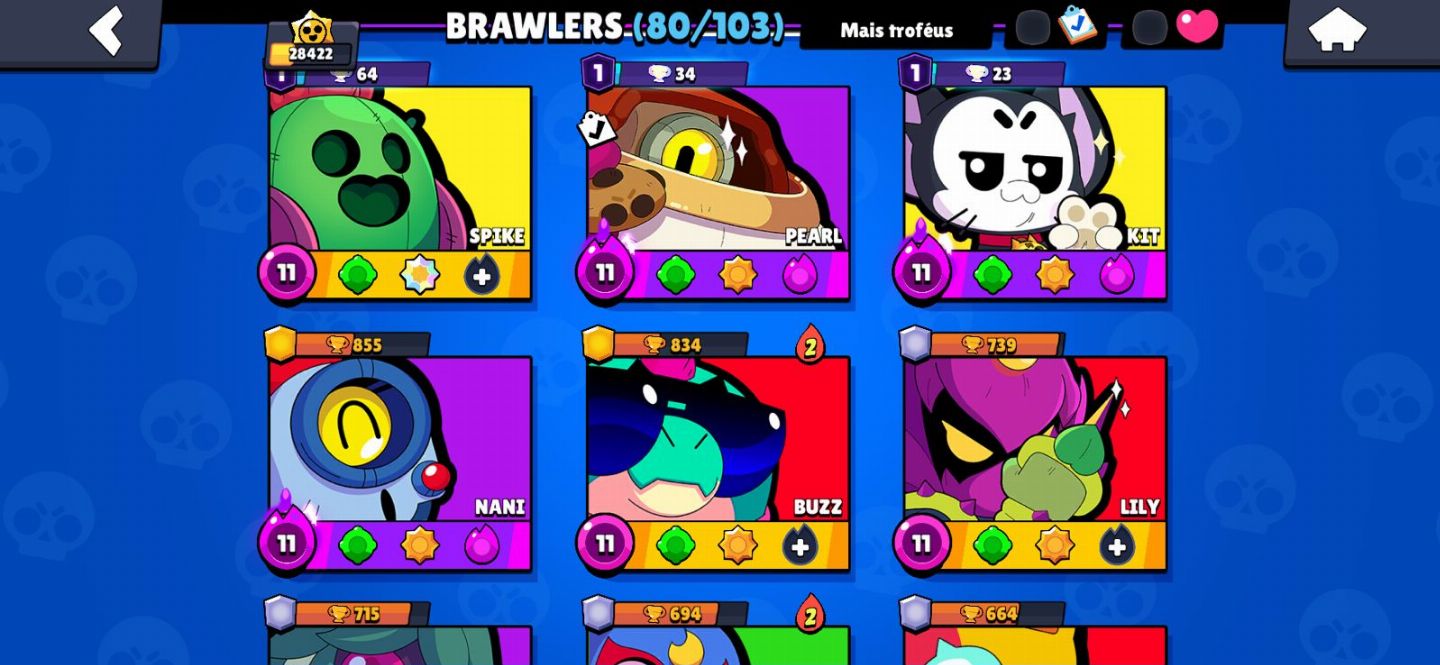 Conta de Braw boa demais Com skins tops passe Brawlers em prestígio e muito mais