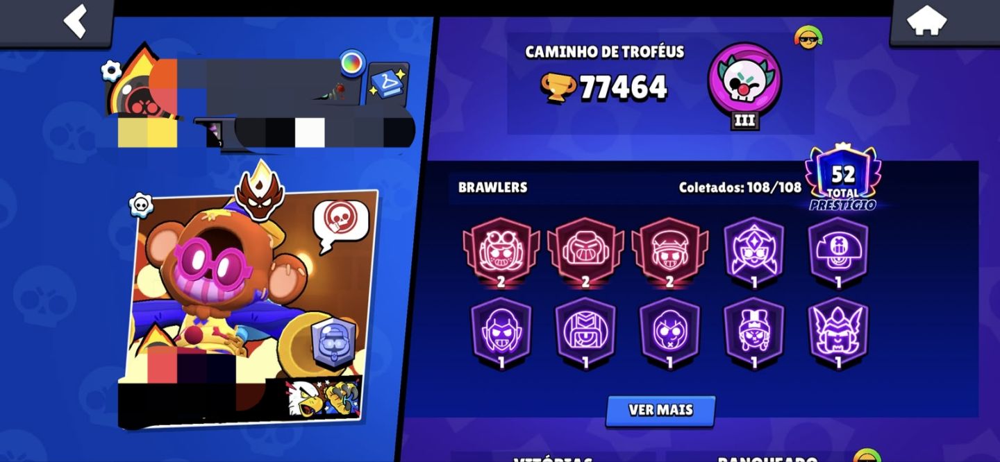 Conta de Brawl Stars Quase Full, Já Pegou Mestre.