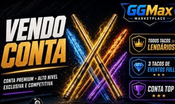 Conta 8 Ball Pool Nível 170 | Todos os Tacos Lendários + 3 Tacos Full de Evento
