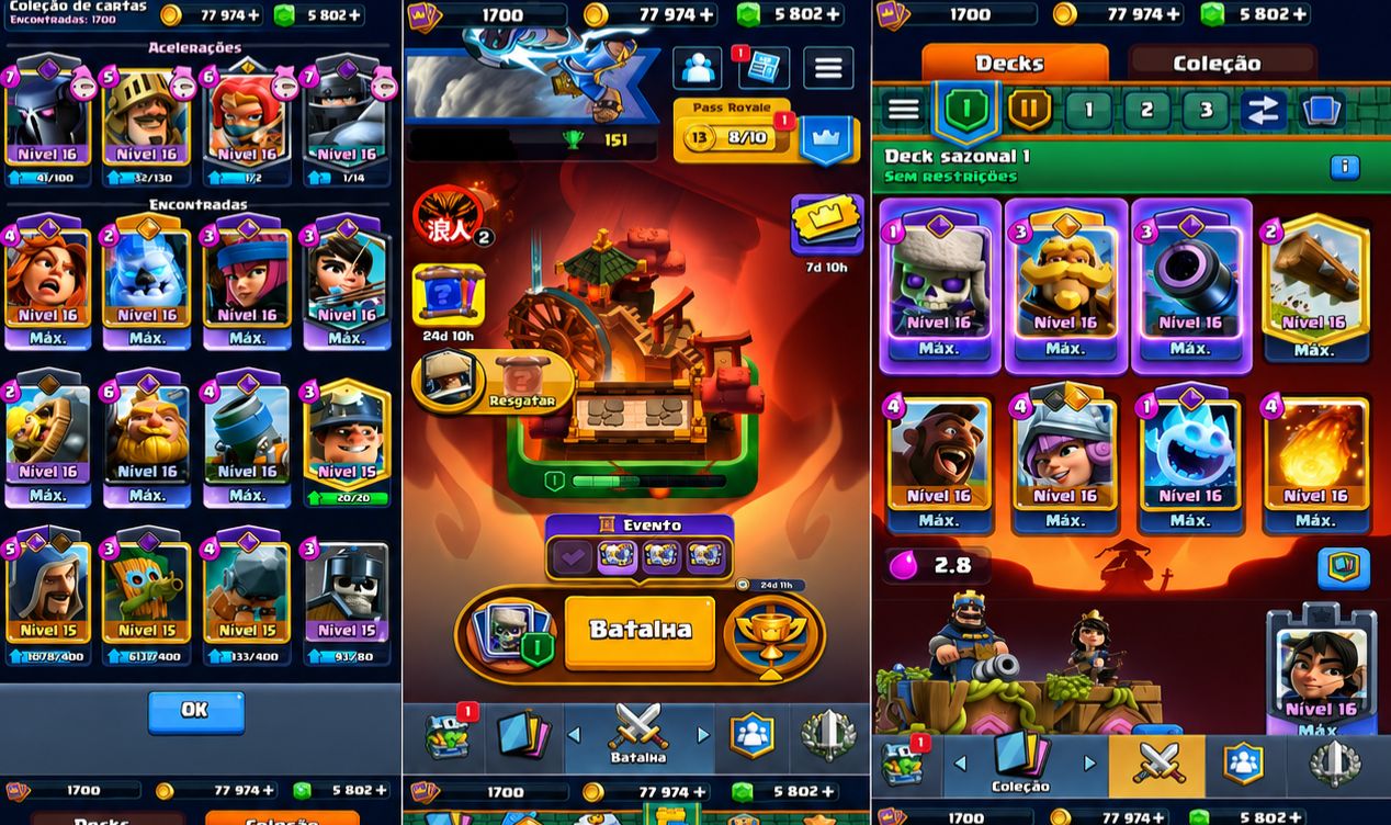 CONTA DE CLASH ROYALE | 14K TROFEUS 16 EVOLUÇÃO E 4 HEROI COM GRANDE CAMPEÃO |