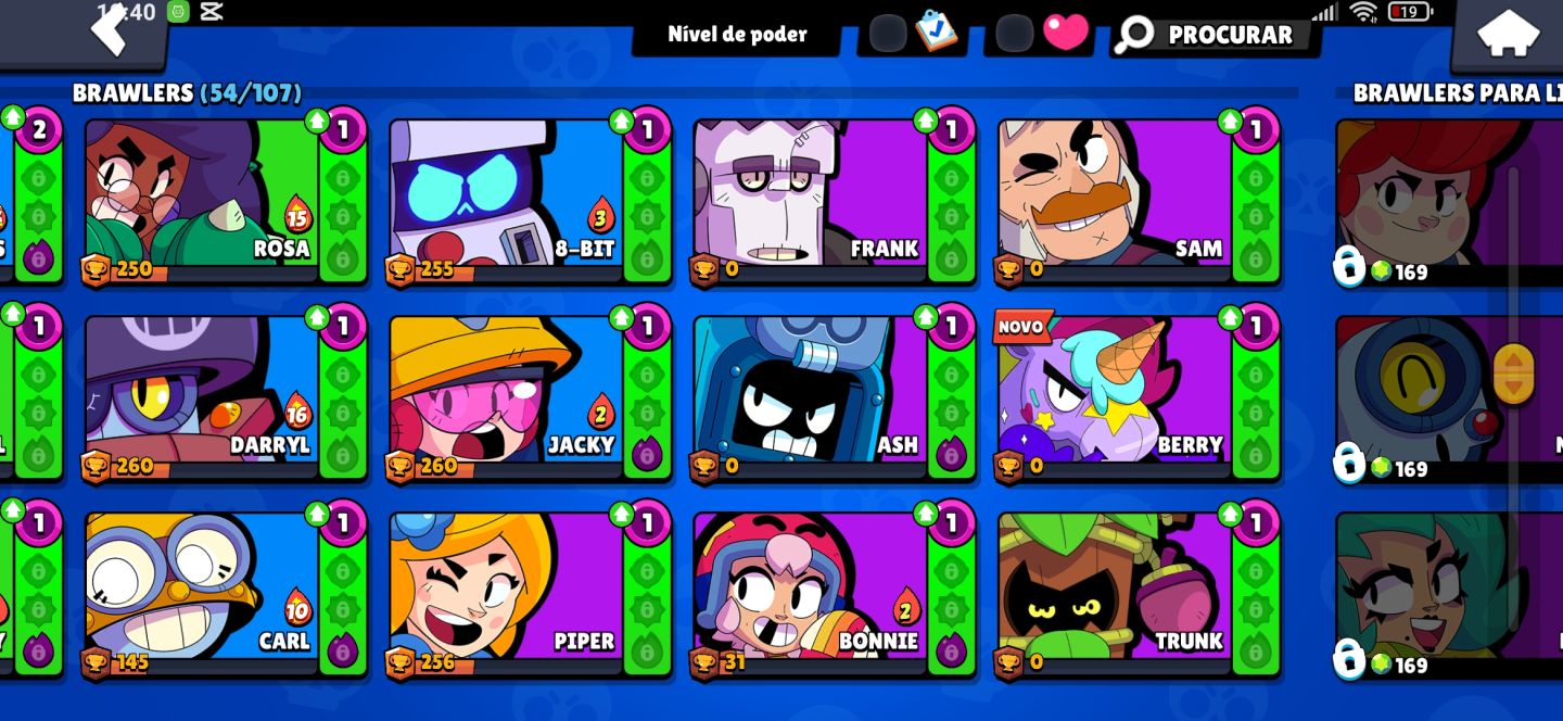 CONTA BRAWL STARS COM 23K TROFÉUS ACUMULADOS E 54 BRAWLERS DISPONÍVEIS