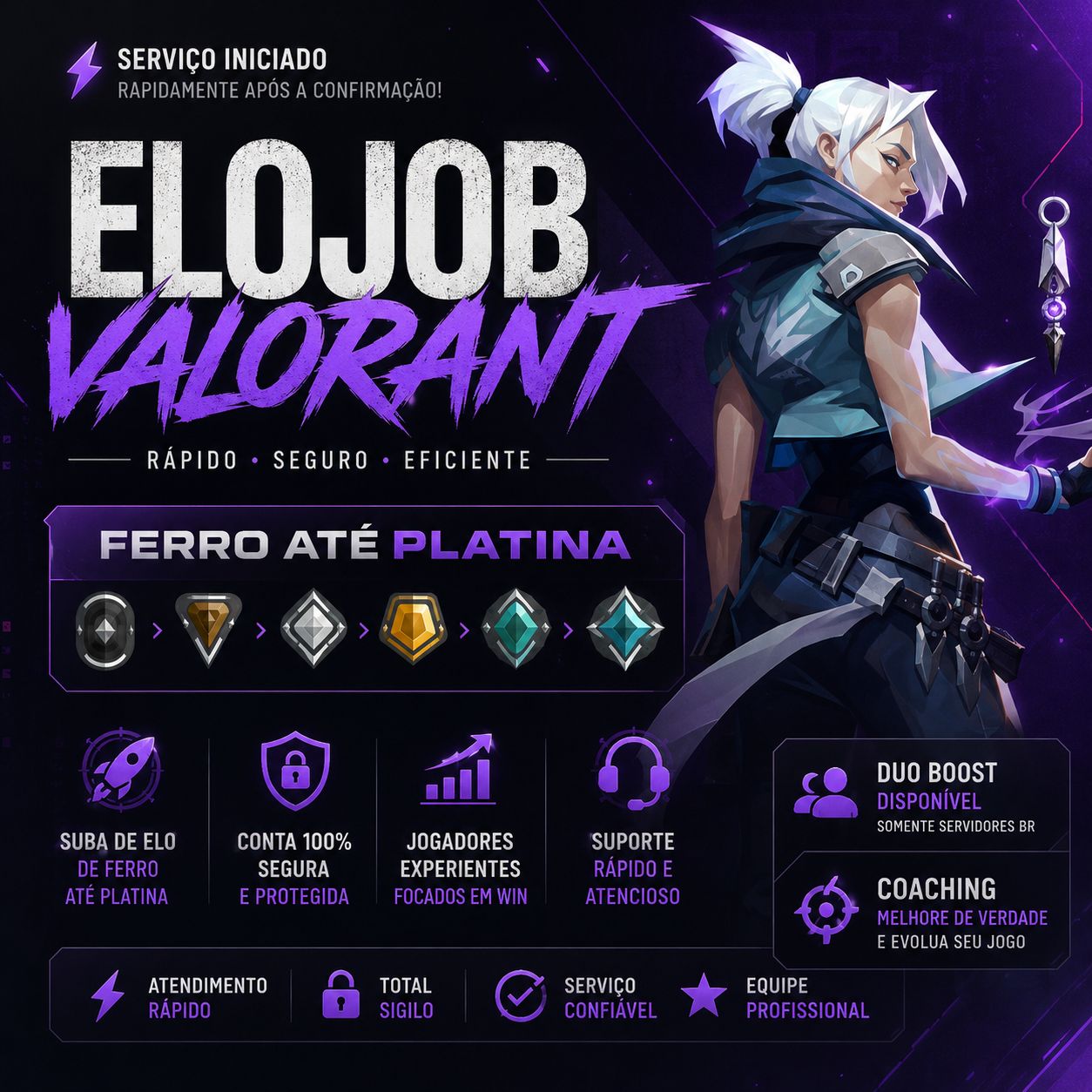 ELOJOB VALORANT BARATO E RÁPIDO | OURO AO PLATINA |