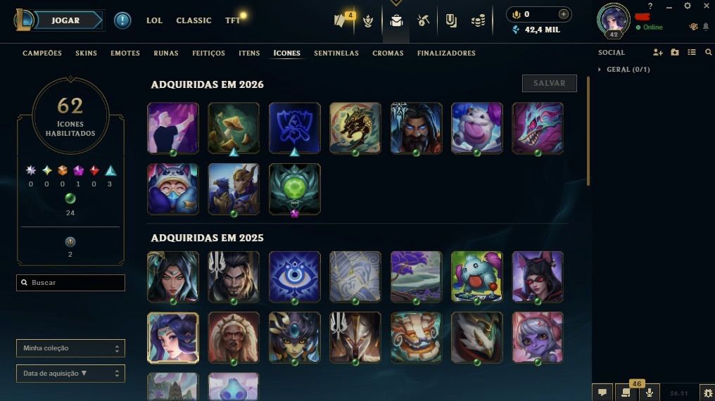 Conta main sup peel | elo : diamante 4 com 71% de WR !