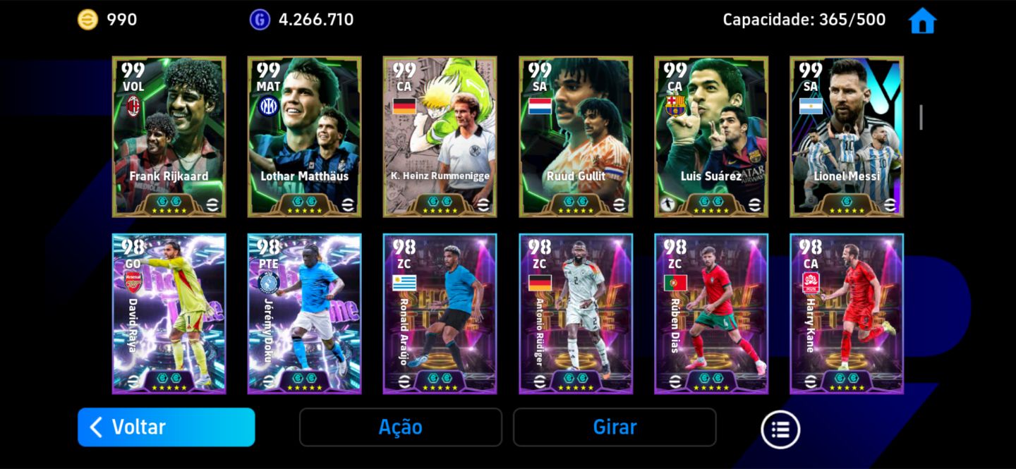 CONTA DE EFOOTBALL MOBILE COMPLETA