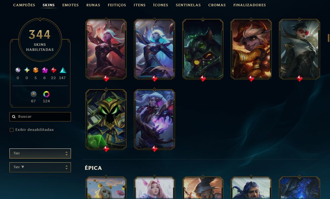 CONTA LOL | 344 SKINS | SEASON 2013