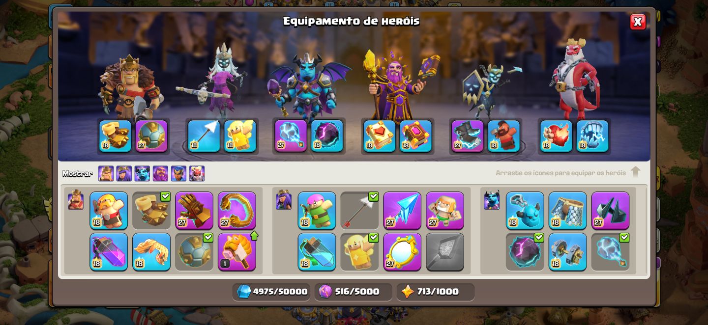 CONTA CLASH OF CLANS TH18 AVANÇADO