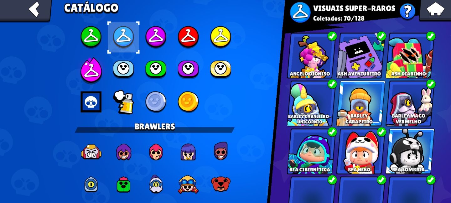 CONTA BRAWL STARS - RARA | 47K+ TROFÉUS | 52 HIPERCARGAS | SKINS EXCLUSIVAS