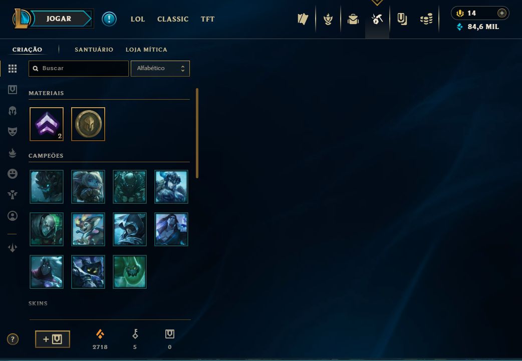 Conta LoL Nv 408 | 336 Skins | 169 Cromas | Ícone Barão 2013 | 84k EA