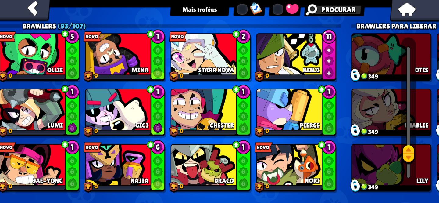 CONTA BRAWL STARS ( PASSE 3,4,5) E MAIS PASSES CONTA RARA +80 BRAWLERS