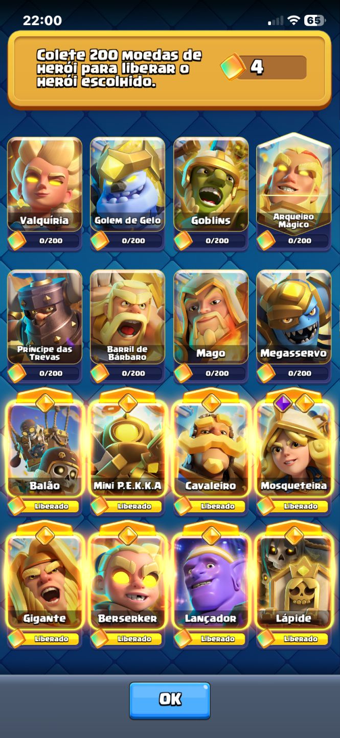 CONTA CLASH ROYALE UPADA COM 8 HERÓI, 17 EVOLUÇÃO 13k troféus