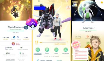 CONTA POKÉMON GO LEVEL 41 | MEGA RAYQUAZA SHINY | MEWTWO SHUNDO COM FUNDO E MAIS