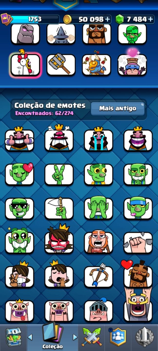 Conta Clash royale 7 anos 1777 coeleção, super desconto de 50%
