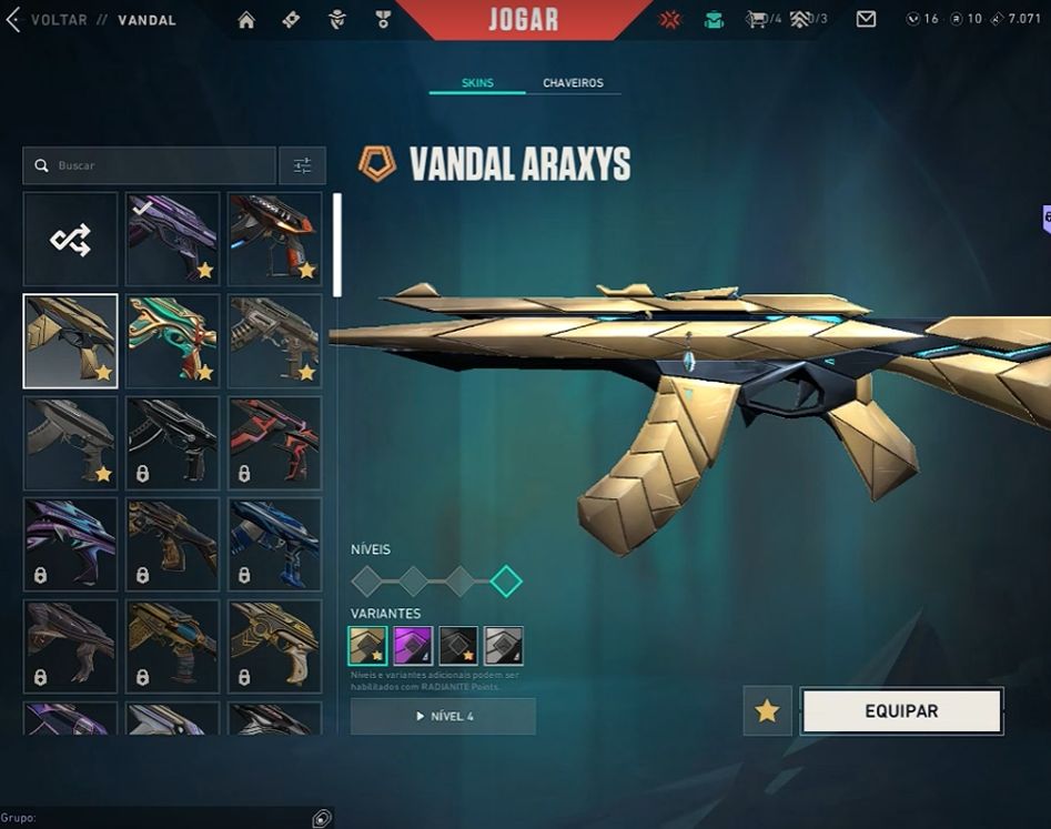 CONTA VALORANT PLAT 1 VARIAS SKINS BOAS
