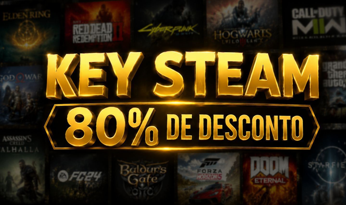 Key de jogos steam 80% de desconto