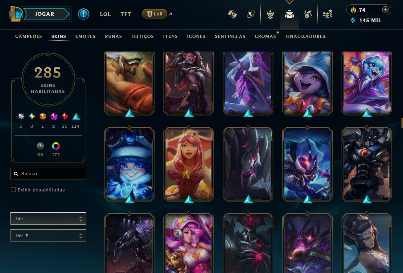 CONTA LOL/VALORANT - MMR MESTRE (LOL) - MUITA SKIN NOS 2 JOGOS! 100% SEGURO!