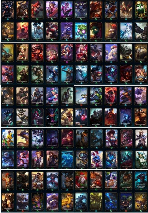 Conta league of legends, lv 336, todos os campeões, 299 skins(leia descrição)
