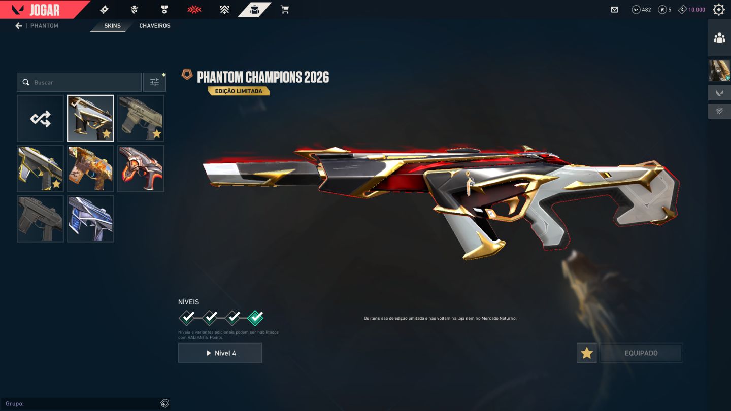 Conta Valorant | Champions 2026 (Phantom + Leque) | Vandal Prelúdio do Caos | Sh