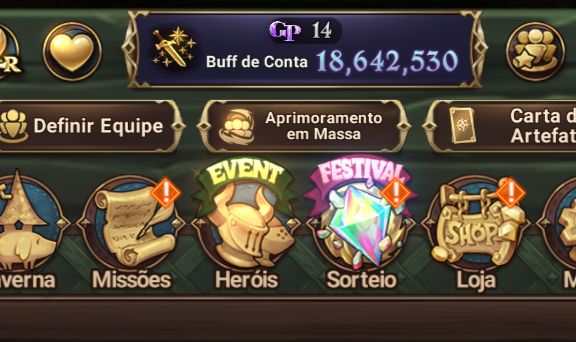 Conta end game com 18 milhões de buff