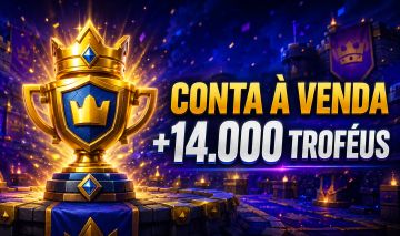 Conta Clash Royale mais de 14.000 mil trofeus, mais de 8 anos de uso