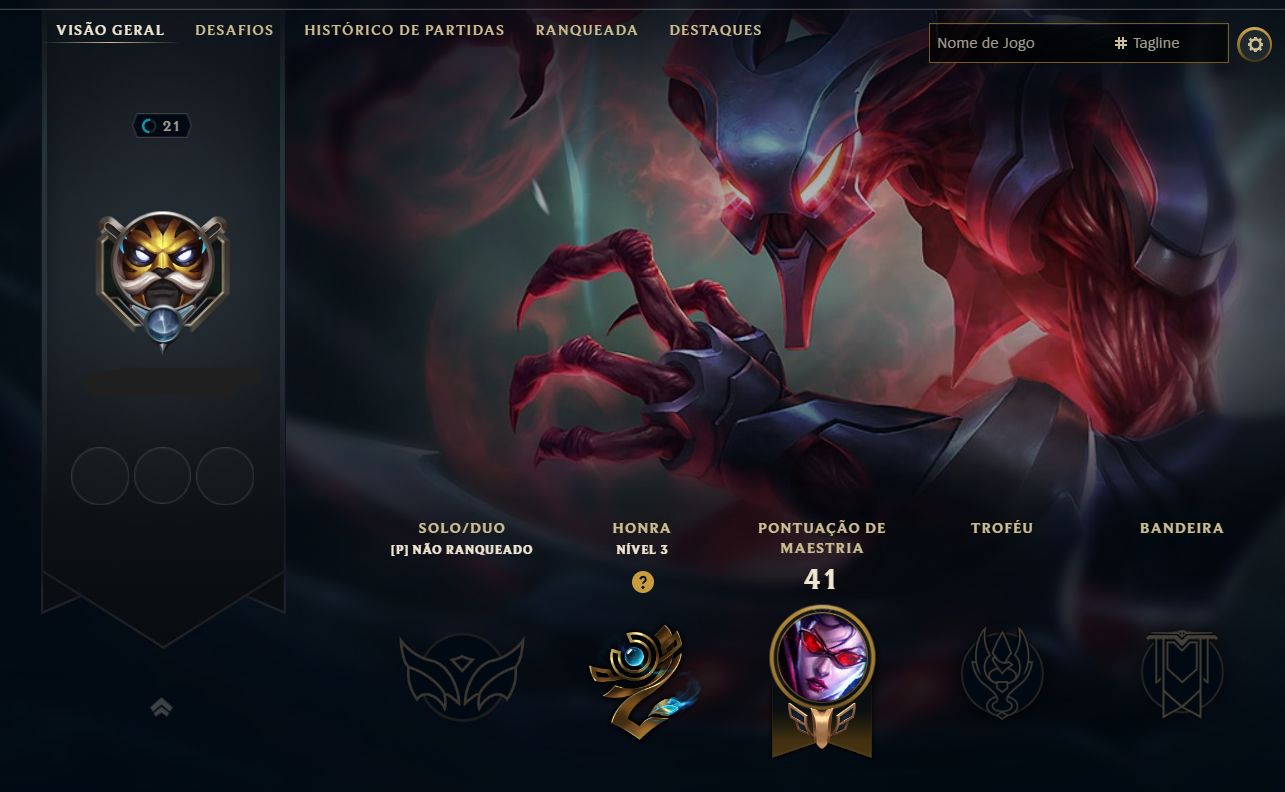 CONTA LEVEL 21 | 27 CAMPEÕES | 2 SKINS 1 FRAGMENTO SKIN | FULL ACESSO