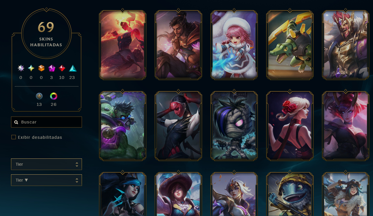 Conta com 69 skins excelente pra upar