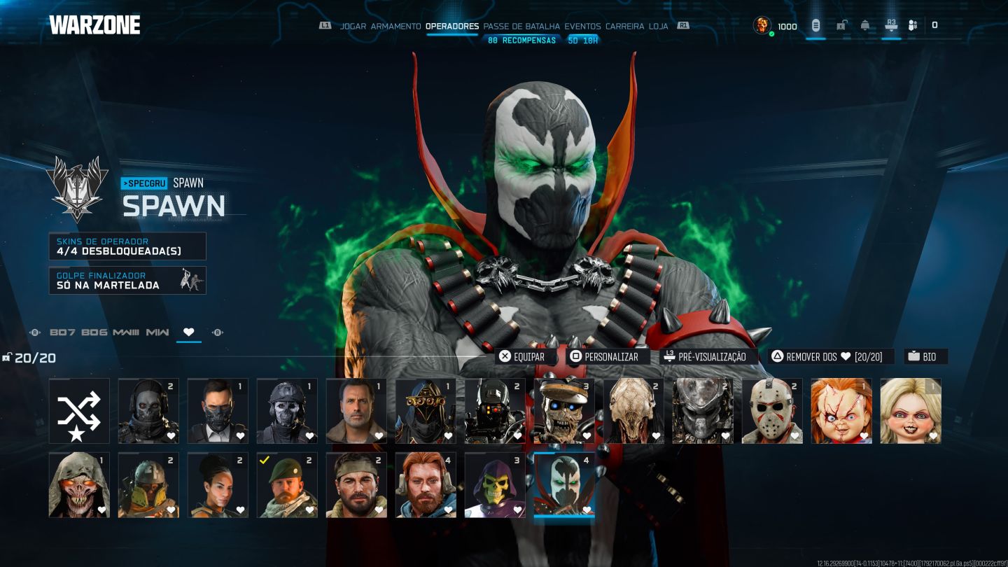 CONTA LV 1.000 WARZONE