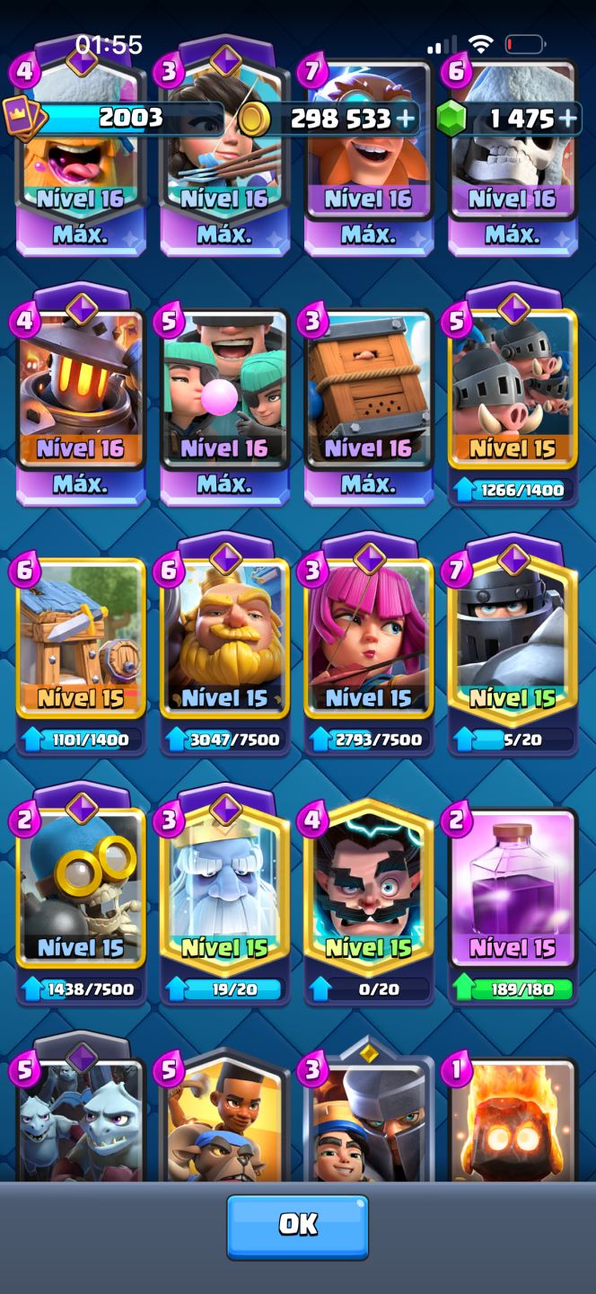 CONTA CLASH ROYALE COM 70 CARTAS LEVEL MÁXIMO, PRA SAIR RÁPIDO!