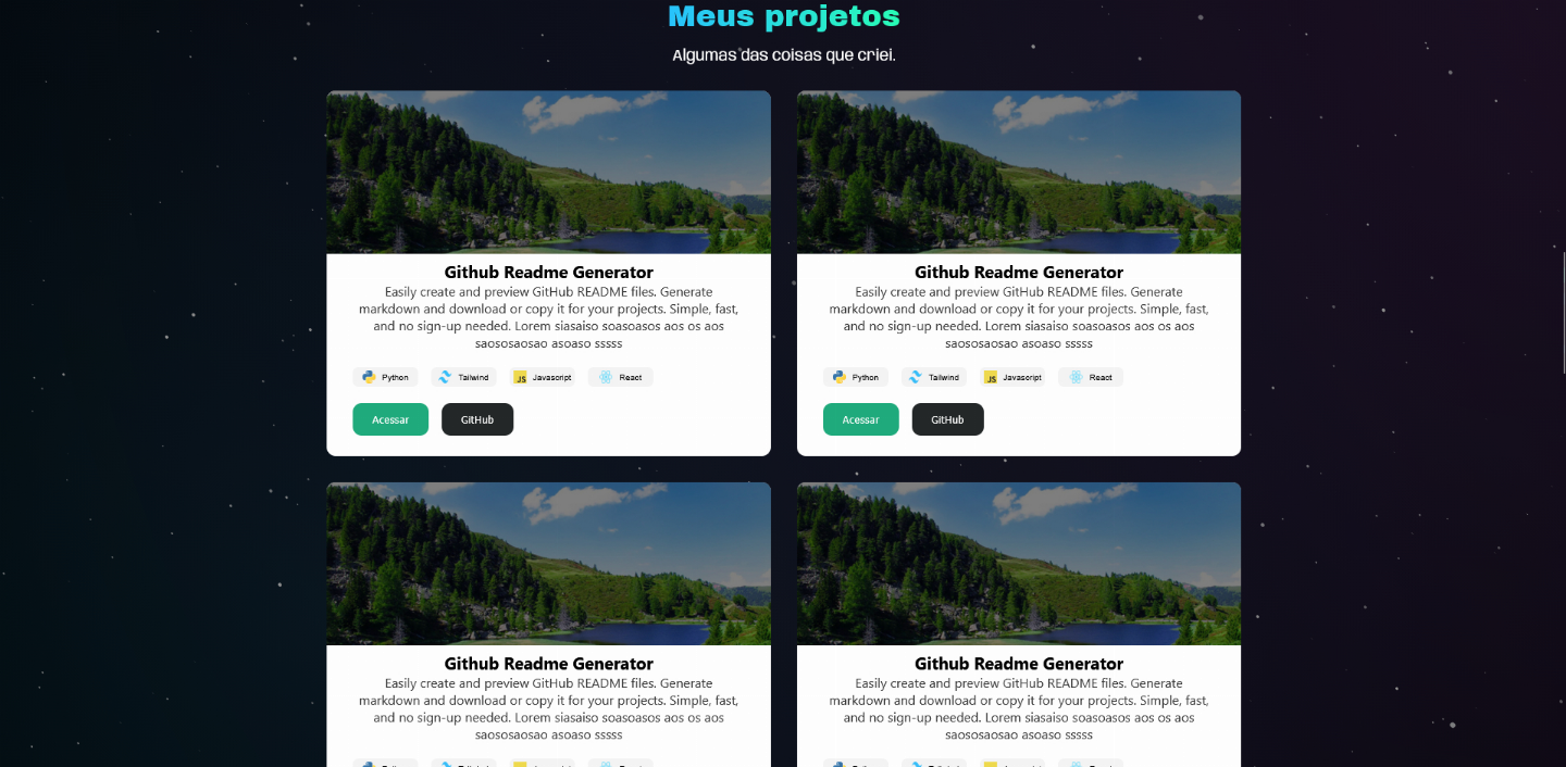 CRIO SITES OU PORTFÓLIOS DA MANEAIRA QUE VOCÊ QUISER!
