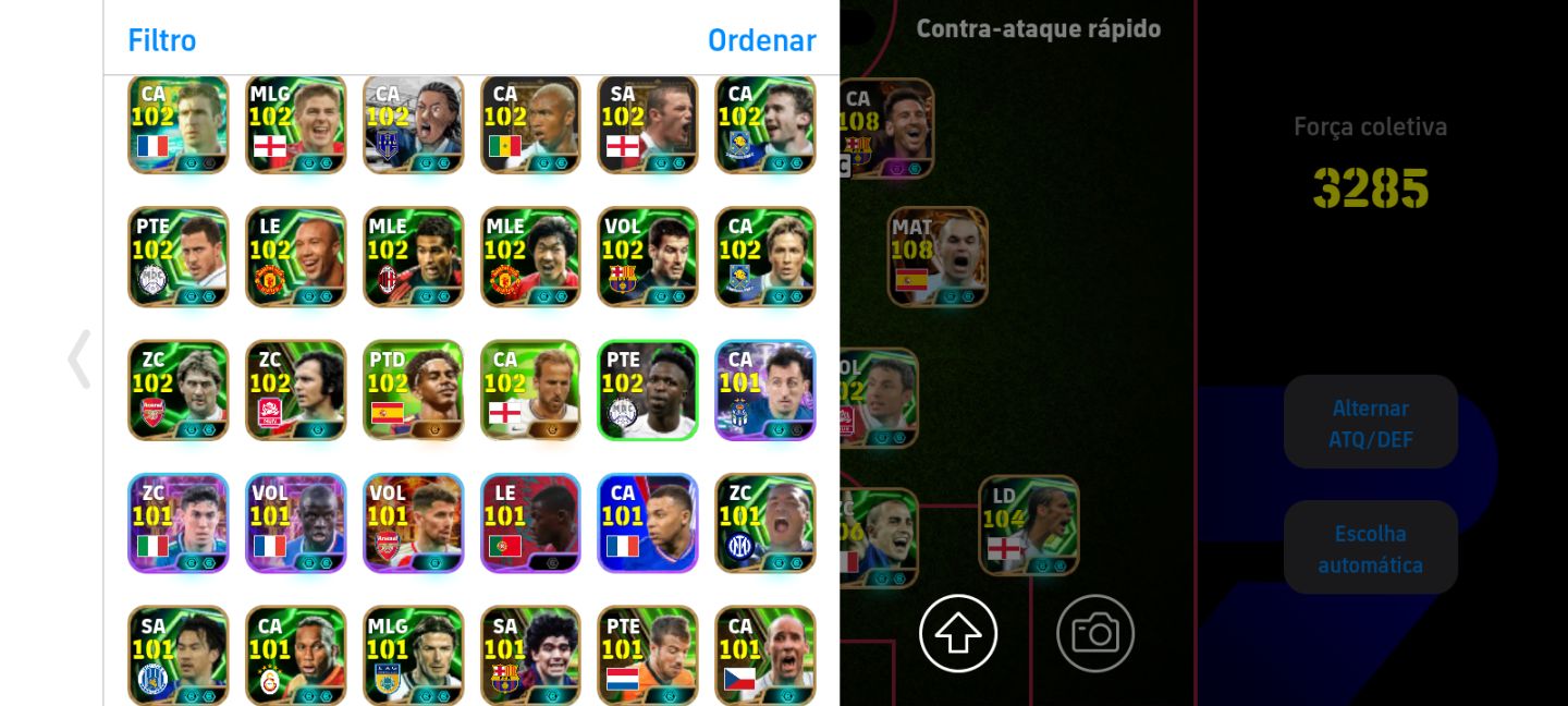Conta eFootball - Completa full épica e bem montada (3285 de força coletiva)