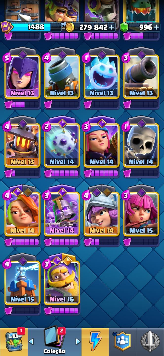 Clash Royale | 10.000 Troféus | 121/122 Cartas | 11 Evoluções | Full Acesso