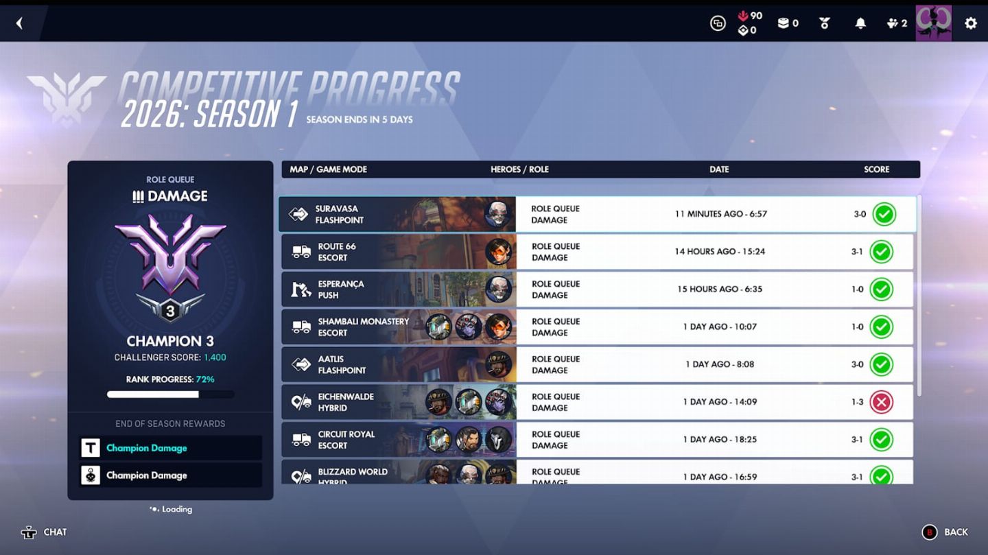 Overwatch 2 Account | DPS Champion 3 | S1 2026