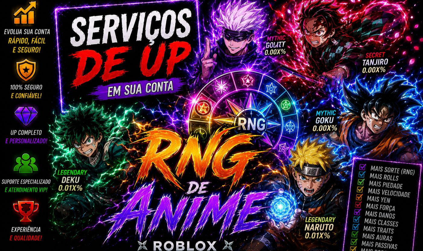 SERVIÇOS DE UP EM SUA CONTA RNG DE ANIME | ROBLOX