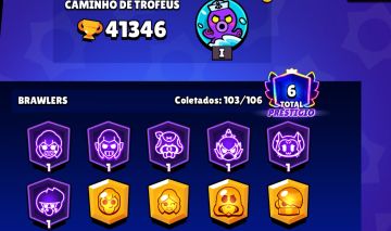 Conta de Brawl com 103 Brawlers.