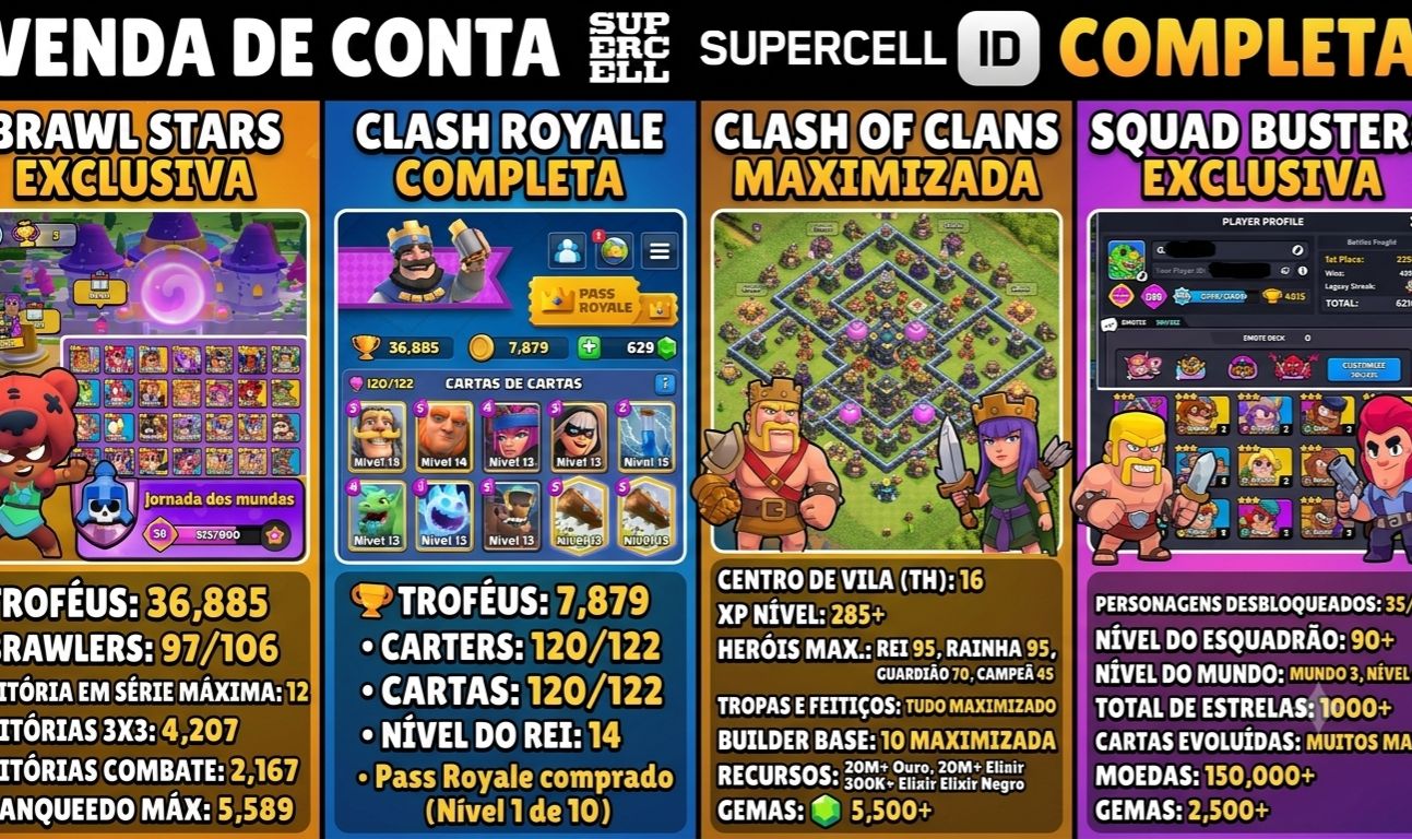 Conta Supercell ID (Brawl, Clash, COC)
