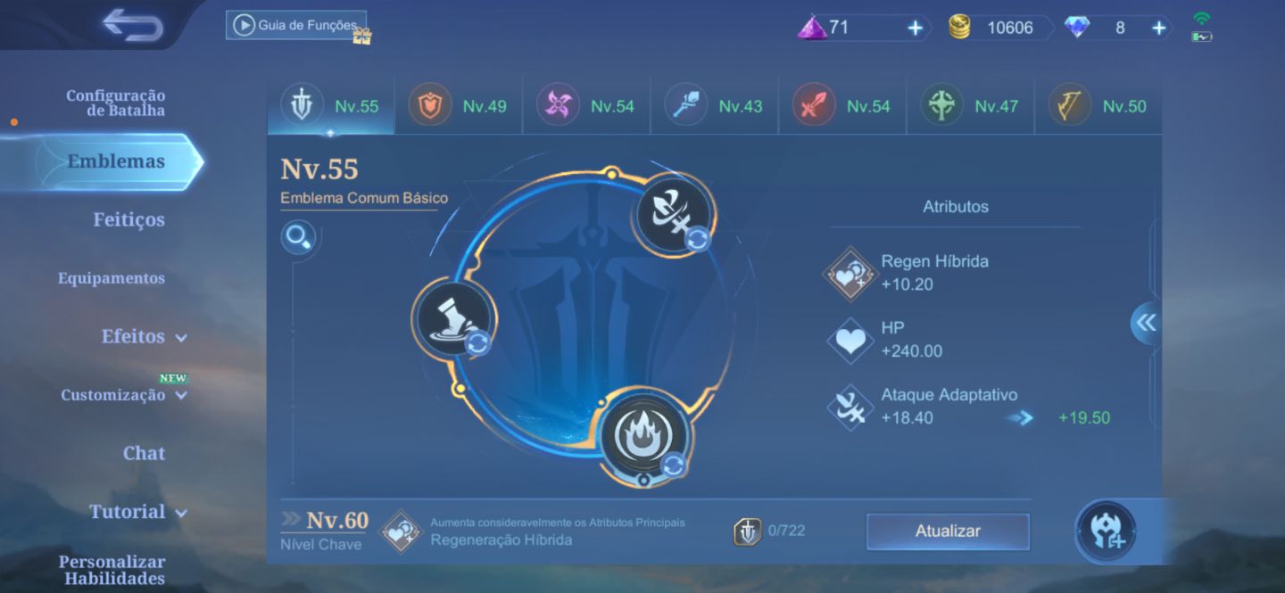 Conta mobile legends skins de street fighter e jujutsu