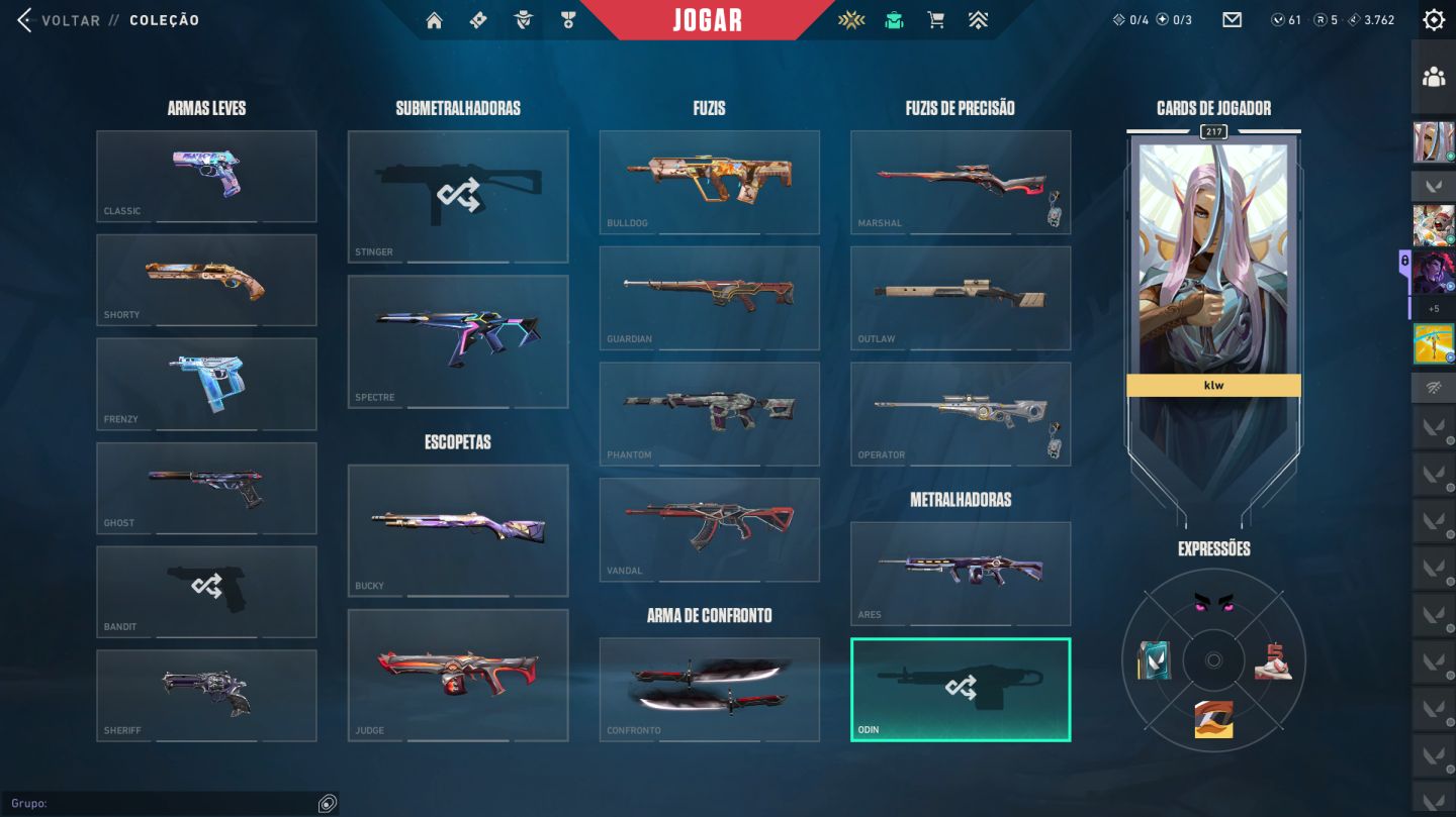 CONTA VALORANT 15 SKINS