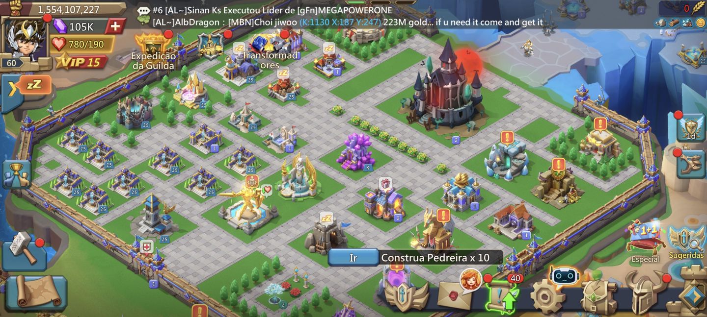 Conta lords mobile 1.500b de poder